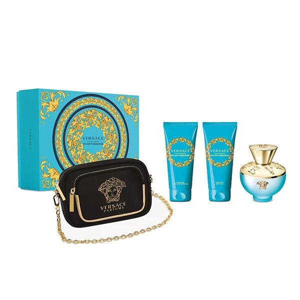 Dylan Turquoise Pour Femme de Versace 100ml (EDT) de Mujer de Versace 90ml (EDT) de Mujer ( BL 100ml + SG 100ml + Bolsa) (Set)