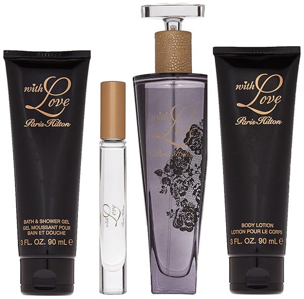With Love de Paris Hilton 100ml (EDP) de Mujer (BL 90ml + SG 90ml + 6 ml (EDP)) (Set)