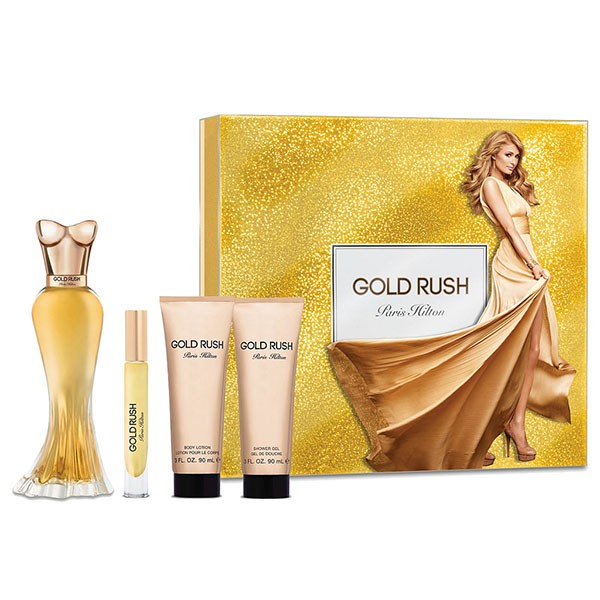Gold Rush de Paris Hilton 100ml (EDP) de Mujer (BL 90ml + SG 90ml + 10 ml (EDP)) (Set)