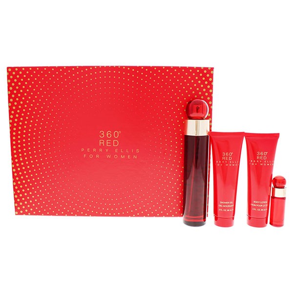 360 Red de Perry Ellis 100ml (EDP) de Mujer ( BL 100ml + SG 100ml + 7.5 ml) (Set)