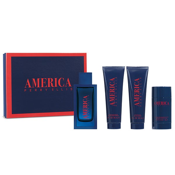 America de Perry Ellis 100ml (EDT) de Hombre (AS 90ml + SG 90ml + Desodorante) (Set)