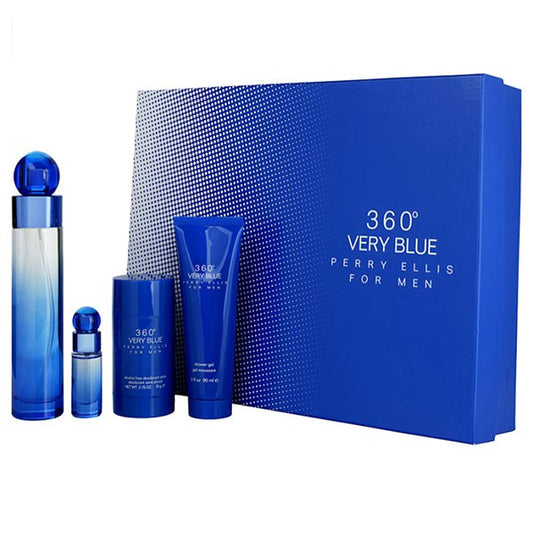 360 Very Blue de Perry Ellis 100ml (EDT) de Hombre (SG 90ml +Desodorante + 7.5 ml (EDT) ) (Set)