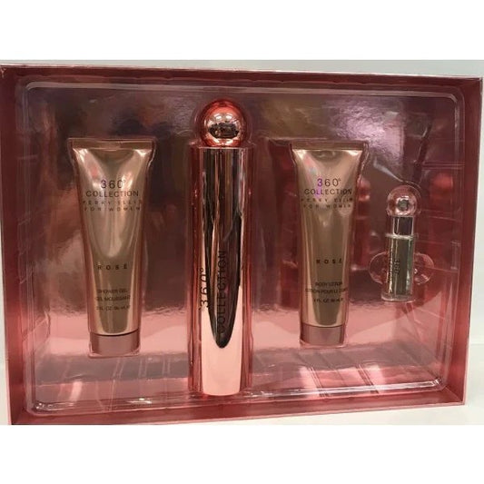 360 Collection Rose de Perry Ellis 100ml (EDP) de Mujer ( BL 100ml + SG 100ml + 7.5 ml) (Set)