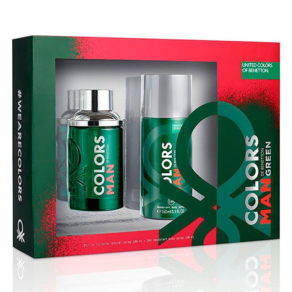 Colors Man Green de Benetton 100ml (EDT) de Hombre (2 Set)