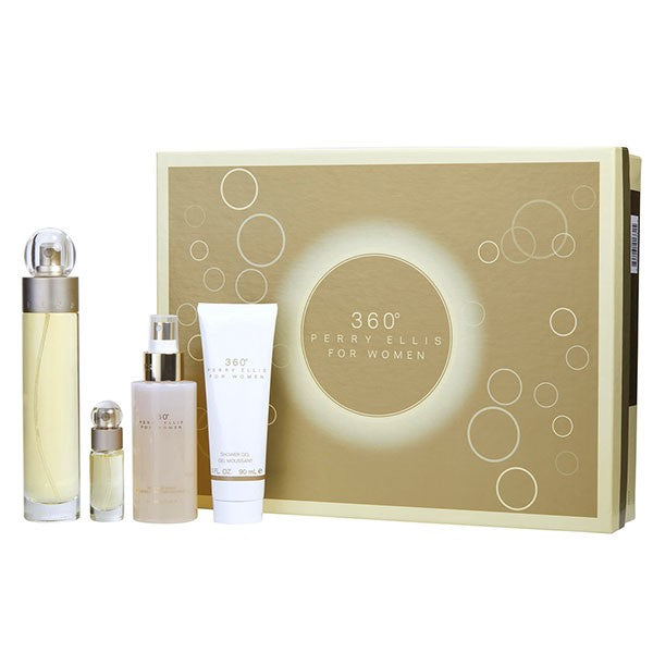 360 de Perry Ellis 100ml (EDT) de Mujer (7.5 ml (EDT) + SG 90ml + 118 ml Body Mist (Set)