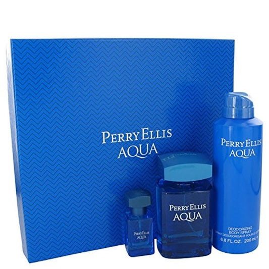Aqua de Perry Ellis 100ml (EDT) de Hombre (Body Spray 200ml + 7 ml (EDT)) (Set)